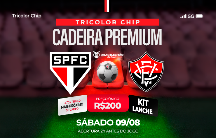 CADEIRA PREMIUM TRICOLOR CHIP – SPFC X VITORIA