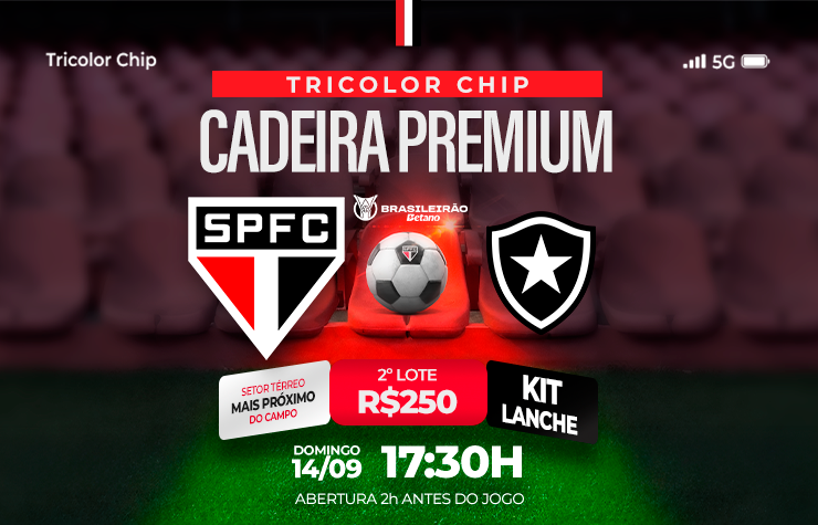 CADEIRA PREMIUM TRICOLOR CHIP – SPFC X BOTAFOGO