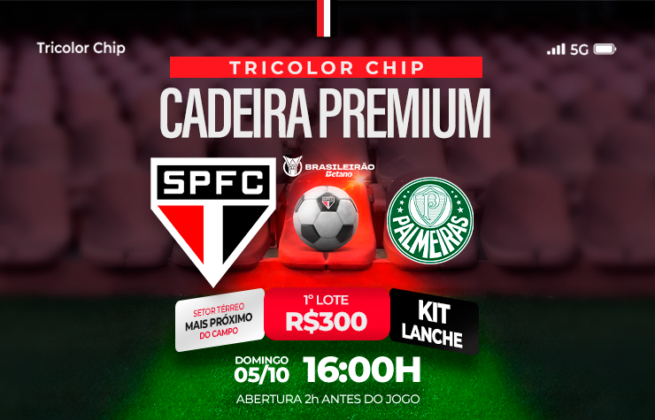 CADEIRA PREMIUM TRICOLOR CHIP – SPFC X PALMEIRAS
