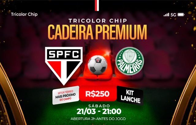 CADEIRA PREMIUM TRICOLOR CHIP – SPFC X PALMEIRAS