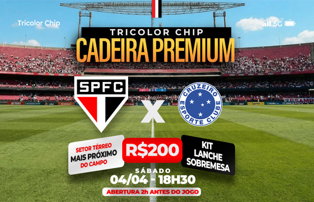 CADEIRA PREMIUM TRICOLOR CHIP – SPFC X CRUZEIRO