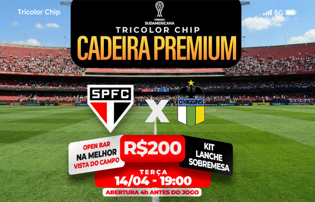  CADEIRA PREMIUM TRICOLOR CHIP – SPFC X O’HIGGINS