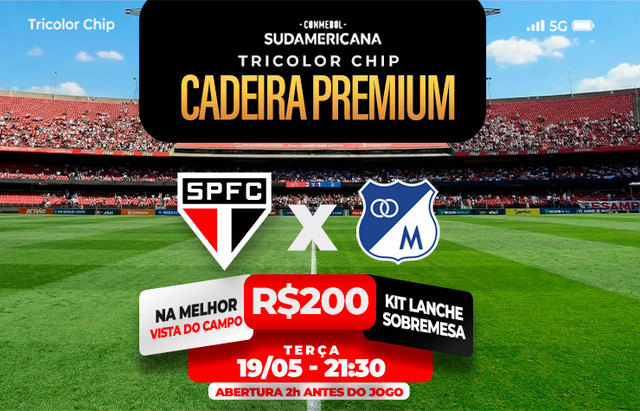 CADEIRA PREMIUM TRICOLOR CHIP – SPFC X MILLIONARIOS