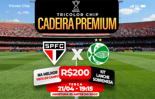  CADEIRA PREMIUM TRICOLOR CHIP – SPFC X JUVENTUDE