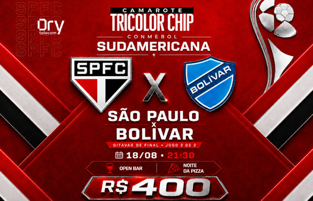 CAMAROTE TRICOLOR CHIP – SÃO PAULO FC x BOLÍVAR